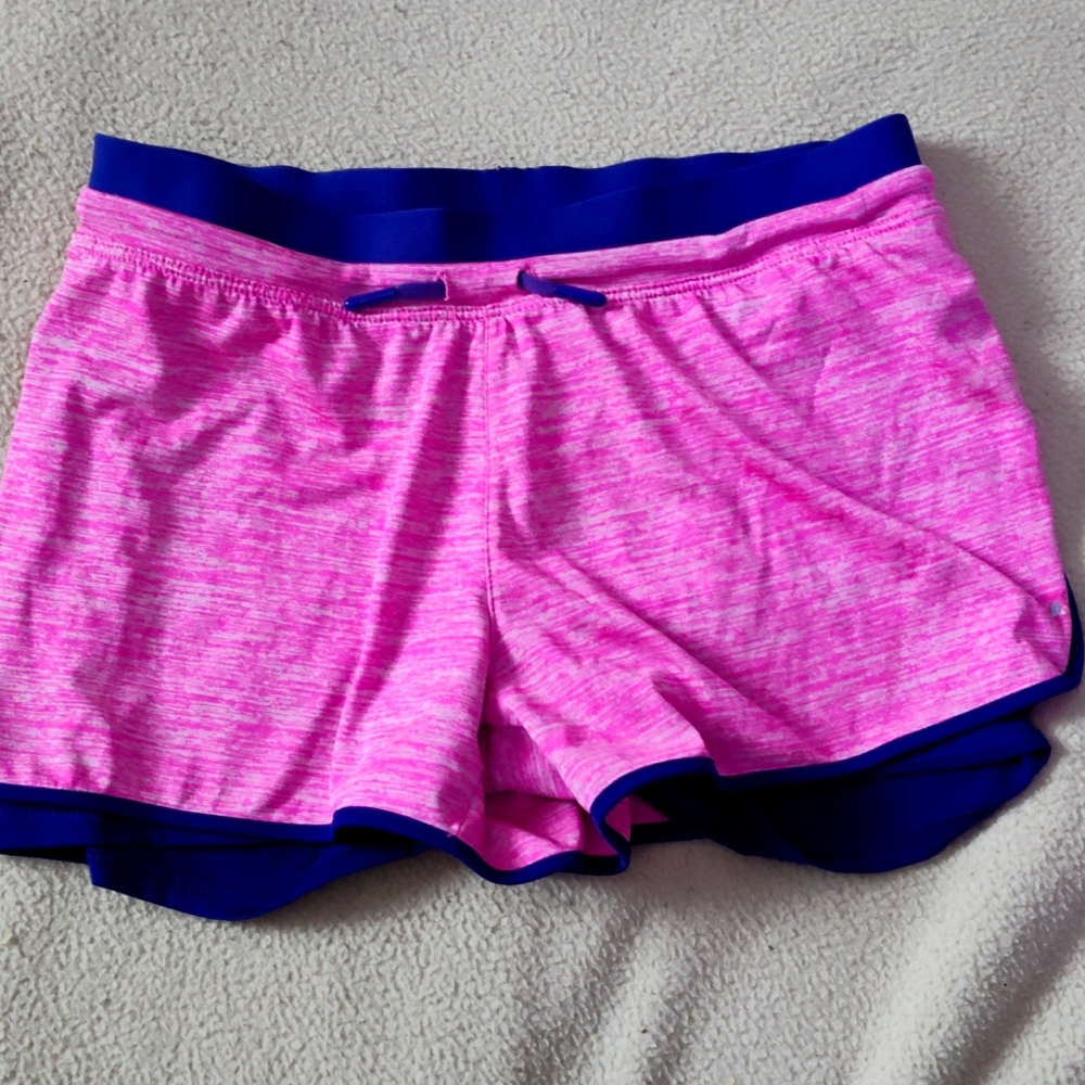 Pink and purple gym shorts